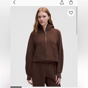 Lululemon scuba oversized half zip hoodie BROWN size 8 NWOT